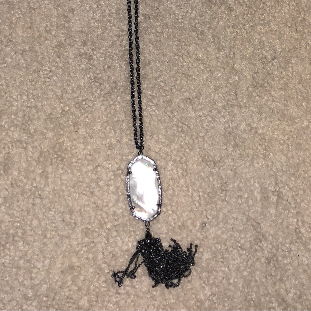 Kendra Scott ivory MOP Rayne In gunmetal